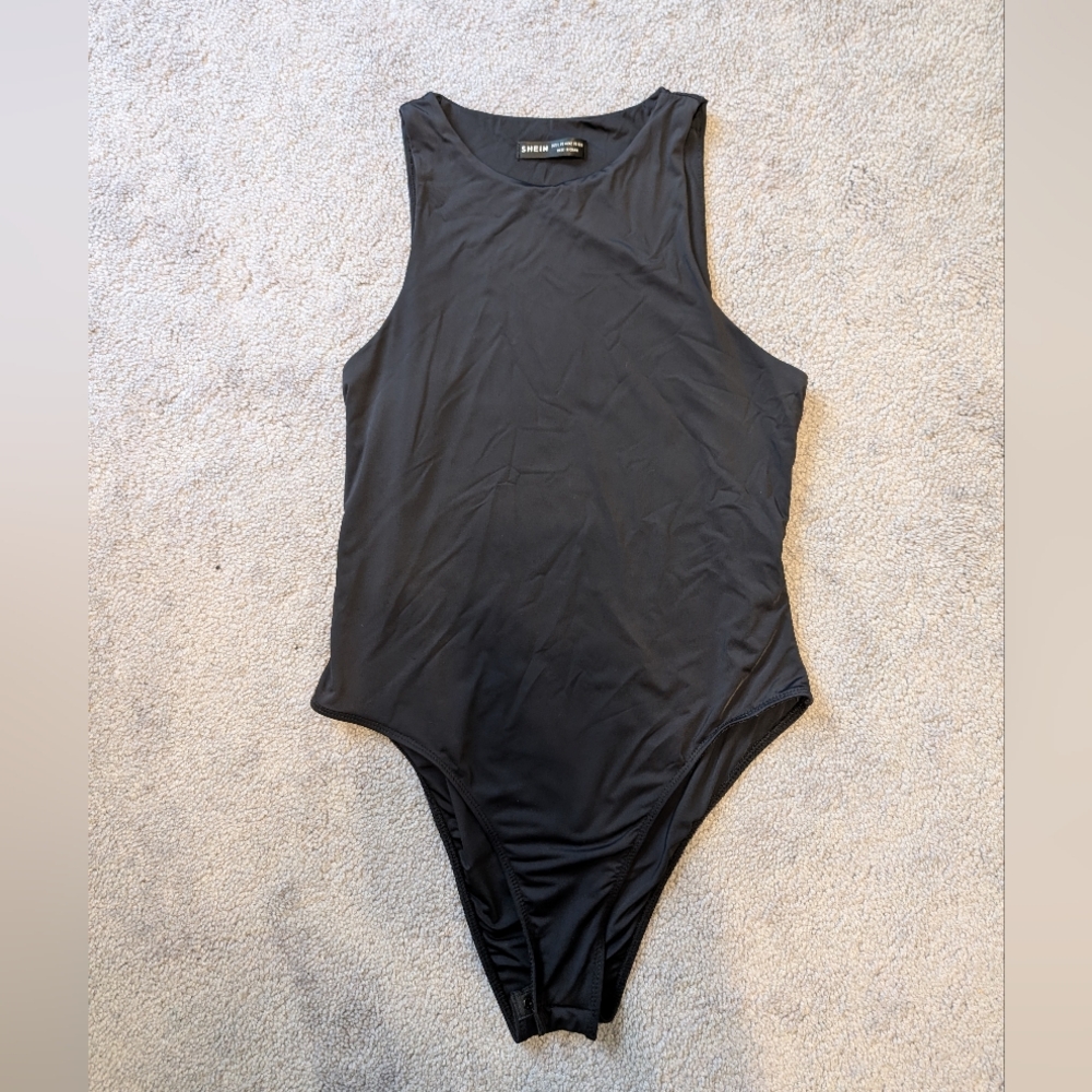 Shein Large Black Sleeveless Bodysuit Tank